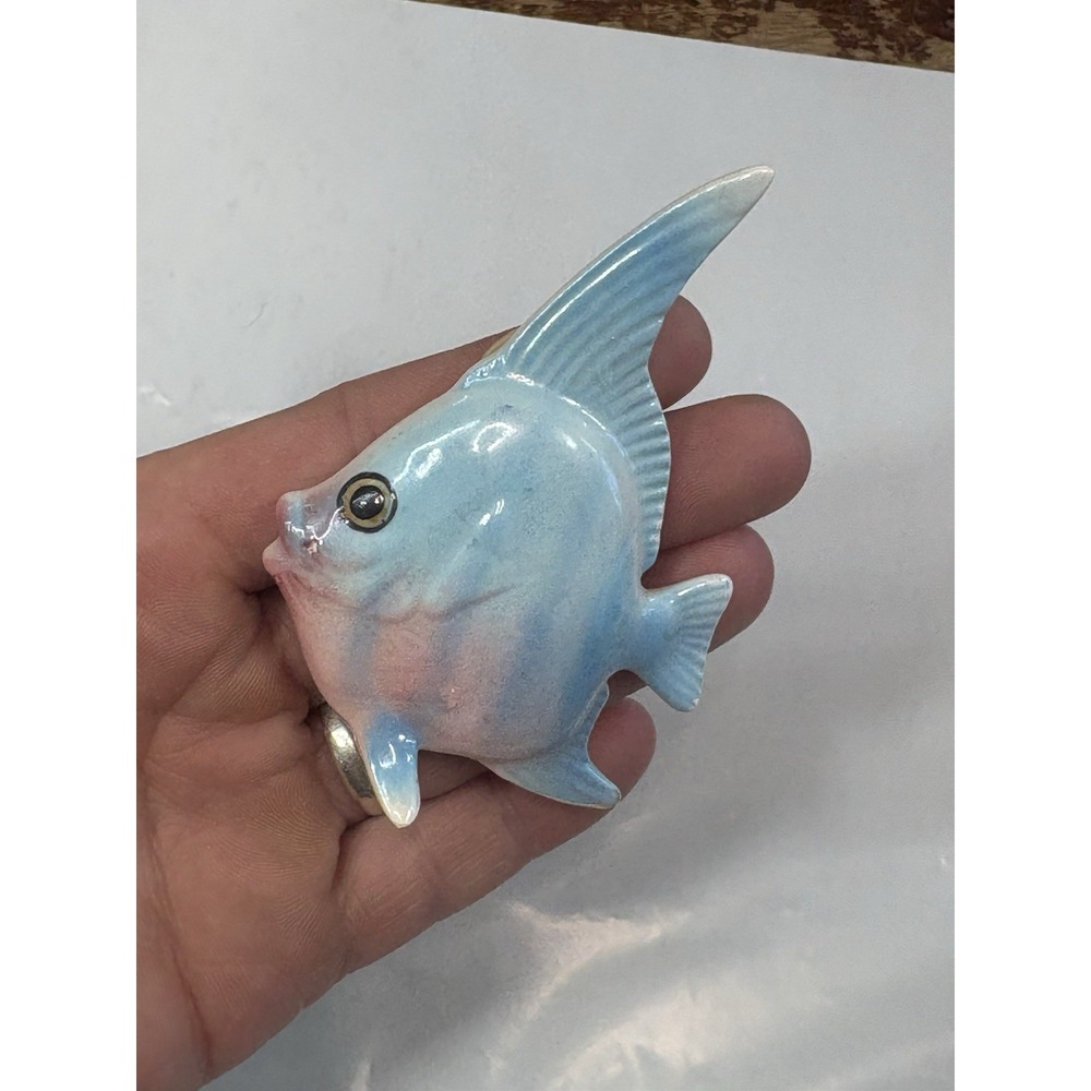 Vintage Set 3 Norcrest Or Ceramicraft Ceramic Iridescent Fish Wall Decor Pink - Picture 6 of 11